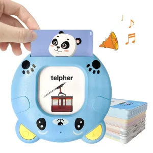 Educational Smart Card Reader Early Learning Machine for Toddlers Bilingual Audio Sound Toy with 112 Double Sided Flash Cards