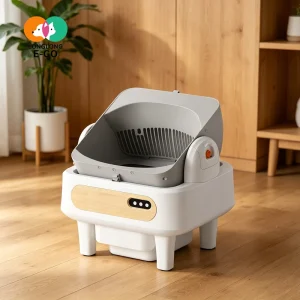 Effortless Shovel Free Open Top Electric Automatic Anti Spill Easy Clean Thick PP Extra Large 75L Odor Control Cat Litter Box