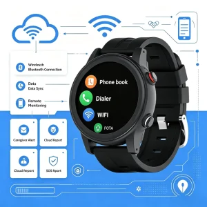 Elder Health Smart Watch Heart Rate Blood Pressure SpO2 Step Counter Monitor
