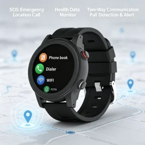 Elderly 4G Smart Watch Built-in Dialer Phone Book Two-way Voice Call Wrist Watch