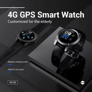 Elderly Fall Detection Watch SOS Alert Telecare Help Smart Watch with Heart Rate Geo Fence Heart Rate GPS Tracking Bracelet