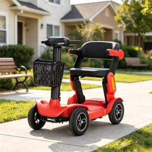 Elderly Mobility Scooter Smart Four wheel Electric Vehicle With Adjustable Seat Pedal Assist Foldable Home Use Leisure