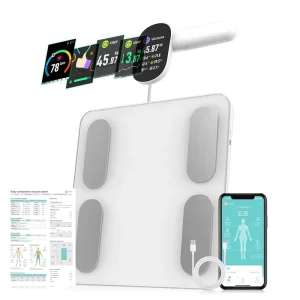 Electric 180kg Tempered Glass Body Fat Scale Portable Digital Electronic Bathroom Scales Sensor Technology Health BMI App