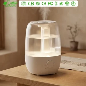 Electric 2L Negative Ion Cold Mist Plastic Transparent Tank Desk Ultrasonic Humidifier Color Changing LED Light for