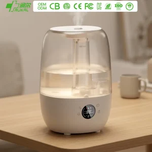 Electric Cool Mist Maker 2L Water Tank Ultrasonic Humidifier Negative Ion Color Changing Light French Plastic for Household