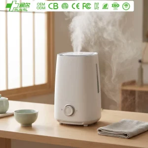 Electric Desk Cool Mist 4L Top Fill Plastic Water Tank Ultrasonic Humidifier Negative Ion Quiet Operation for Household
