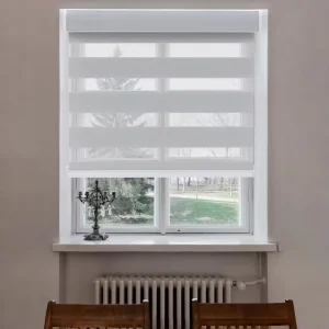 Electric Drive Solar Panel Translucent Roller Shade Smart Home Products Devices Motorized Zebra Blinds for Window