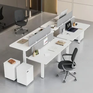 Electric Height-Adjustable Minimalist Office Desk Smart Computer Desk Staff Desk Double Standing Workbench Chair Combination