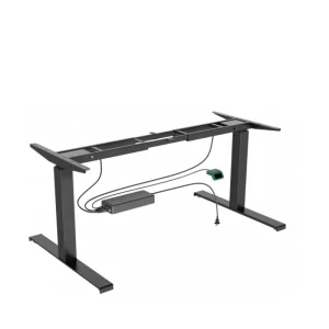 Electric Height Adjustable Smart Office Computer Study Desk with Two Legs PVC Material Modern Design