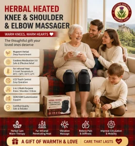 Electric Knee Massager with Heat & Vibration Therapy for Joint Pain Relief Far Infrared Warming & Intelligent Motor
