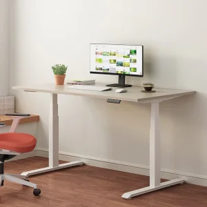 Electric Modern Metal Standing Desk Memory Function Adjustable Height Ergonomic Computer Workstation for Home Office White Black