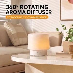 Electric Plastic Tabletop Rotating Mist 3 Light Modes Warm Light 7 Color Gradient Single Color 300ML Tank Auto Shut Aroma