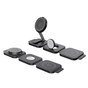 Electric Type-C 3 in 1 Foldable Magnetic Wireless Charger Portable 15W Fast Charging Station