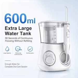 Electric Water Flosser Oral Irrigator Dental Care Device for Teeth Cleaning Gum Health Braces Cleaning with Adjustable Pressure
