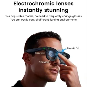 Electronchromic AI Fashion Smart Sunglasses 4K Camera Take Pictures Video ChatGPT Phone Calls Music Smart AI Glasses