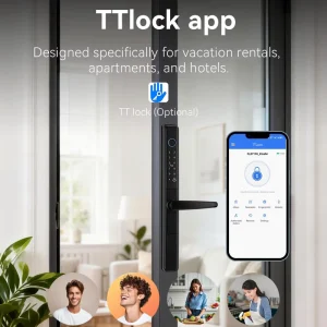 Electronic Digital Smart Lock Support TTlock and Tuya App Multi Ways Unlock for Aluminum Door Smart Door Lock
