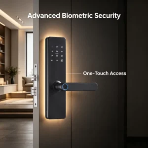 Electronic Handle Smart Lock 0.3s Fast Unlock Anti Drill Thick Lock Tongue Suitable for Home Bedroom Office Dormitory Daily