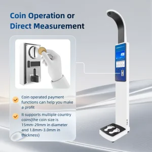 Electronic Smart Body Coin Operated Weight Height Bmi Balance Scale Vending Machine Weight and Height Machine