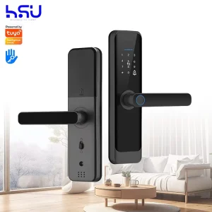 Electronic Wireless Multiple Unlocking Ways Smart Wooden Security Door Locks for Home