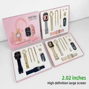 Elegant Ladies Smart Watch with Bracelet Jewelry Combo Gift Set