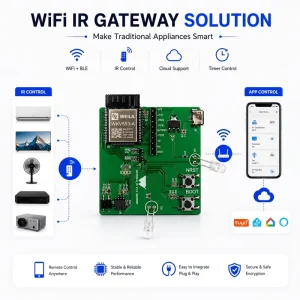 Embedded PCBA WiFi Module WiFi Infrared Smart IR Gateway Solution for Air Conditioner TV Fan Automation