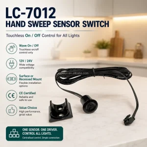 Entryway Touchless Hand Wave Switch 12V 24V Centralized LED Sensor for Shoe Cabinet Foyer Furniture Lighting LC 7012 22