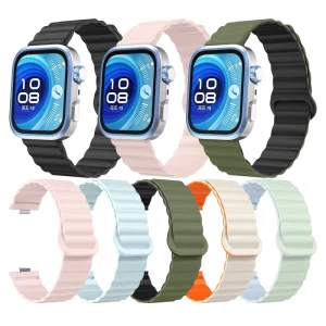 Eraysun New Magnetic Silicone Smart Bracelet Strap for Huawei Watch Fit 4 Pro Sailcloth Watch Strap