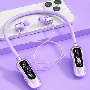 Ergonomic Design Neckband Wireless Headphones Sport Earphones for Secure Fast Charging Wireless Earphones LED Display