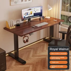 Ergonomic Office Smart Solid Wood Desk Durable Modern Design Electric Sit Stand Motorized Height Adjustable Table Drawer 120kg
