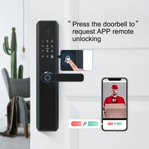 Eseye Smart Door Handle Lock WiFi Tuya App Fingerprint IC Card Keypad Remote Control Keyless Entry Smart Lever Lock