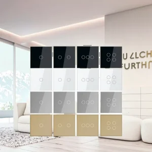 Europe CE ROHS UKCA 2000W Home Automation 1 2 3 Gang 2way Wireless Glass PC LED Light Touch Wall Switch