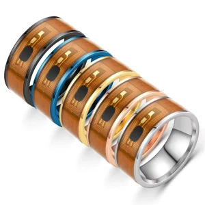 Europe and the United States Fashion New Stainless Steel Oil Drop NFC Cell Phone Tags Smart Ring