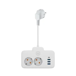 European Smart Power Socket Plug Customizable PD USB 2.1A Bar Design 1 to 2 Adapter for Office and Home Using Power Strip