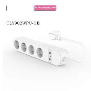 European Standard Tuya Fast Charging USB Type-C Smart Power Strip Socket Multi-Function WiFi Plug Socket 16A Rated Cross-Border