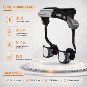 Exoskeleton Robot Walking Assistance System with Smart APP Control Lightweight Carbon Fiber Design for Mobility Support