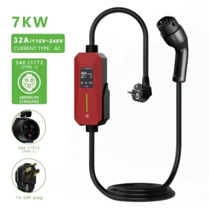 Extreme Temperature Ready -30℃ to 50℃ J1772 Type 1 240V 7.7kW NEMA 14-50 Plug Level 2 EVSE 32A Portable EV Charger
