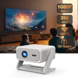 F1 LED Projector 1080P Full HD MEMC Auto Alignment Dual Band Wi Fi 5.2 Mini Portable for Home Entertainment