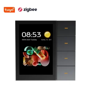 F3 Pro 3.5 Inch Touch Panel Zigbee 4 Channel Scene Dimmer Curtain Switching Smart Switch App Control Offline Scenario