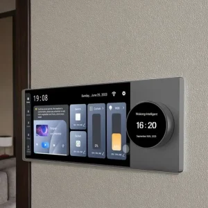 F6 Hotel Tuya Smart Life App Inwall Smart Home Control Panel Touch Screen 6 Inch with Knob Zigbee Gateway BLE 2 Light Control