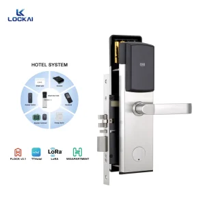 F7 Durable Anti-Rust Brush Stainless Steel RFID Wood Door Lock Smart Card Mechanical Key SDK for Access Control System