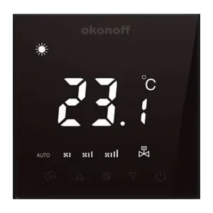 FCU Square Thermostat for Room Temperature Control LED Smart Digital Fan Coil Thermostat