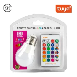 FXPOT New Smart LED Light, Indoor Dimmable LED Bulb, E27, 5W/9W, RGB, Smart Remote-Controlled Bulb