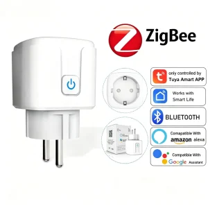 FY21 Tuya Zigbee EU Smart Plug Wi Fi Energy Monitoring CE Certified Smart Home Automation Works Alexa Google Home Universal Use