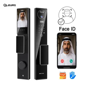 Face ID Palmprint Aluminum Door Smart Lock Tuya Intercom Video Call Visible Camera NFC Card Access Keyless Entry WiFi Home Use