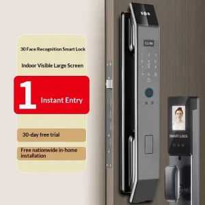 Face Recognition Fingerprint Password Lock Smart Entry Security Door Lock Mobile Phone Control China Origin Cross Border Factory