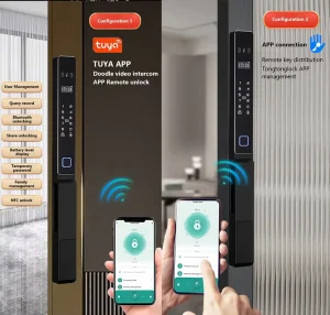Face Recognition Fingerprint Smart Door Lock Password RFID Card Biometric Digital Lock Front Door Security System