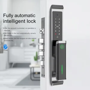 Face Recognition Fully Automatic Door Lock With Key Backup Fingerprint Password App Control Home Security