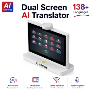 Face to Face Language Translation Machine 10.1 Inch Voice Recognition Smart AI Translator Dual Touch Screen with IPS LCD