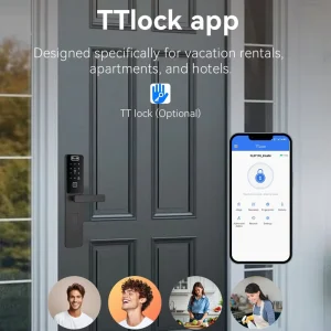 Facial Palm Vein Recognition Smart Door Lock Anti Lock Fingerprint Password Card App Security Lock for Household Apartment