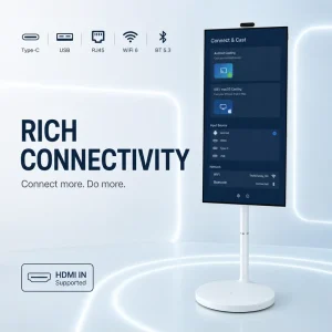 Factory 27 Inch Smart Interactive Android LED LCD Display Indoor Full HD Free CMS WiFi Wireless Movable 1300W Camera